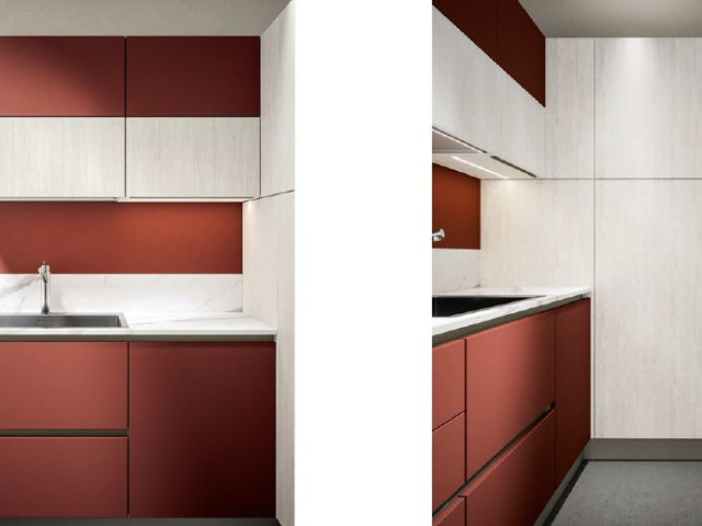 BUCĂTĂRIE MELA MATTONE-BIANCO GESSO